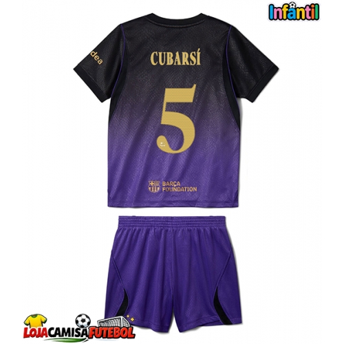Camisa de Futebol Barcelona Pau Cubarsi #5 Equipamento Secundário Infantil 2026-27 Manga Curta (+ Calças curtas)